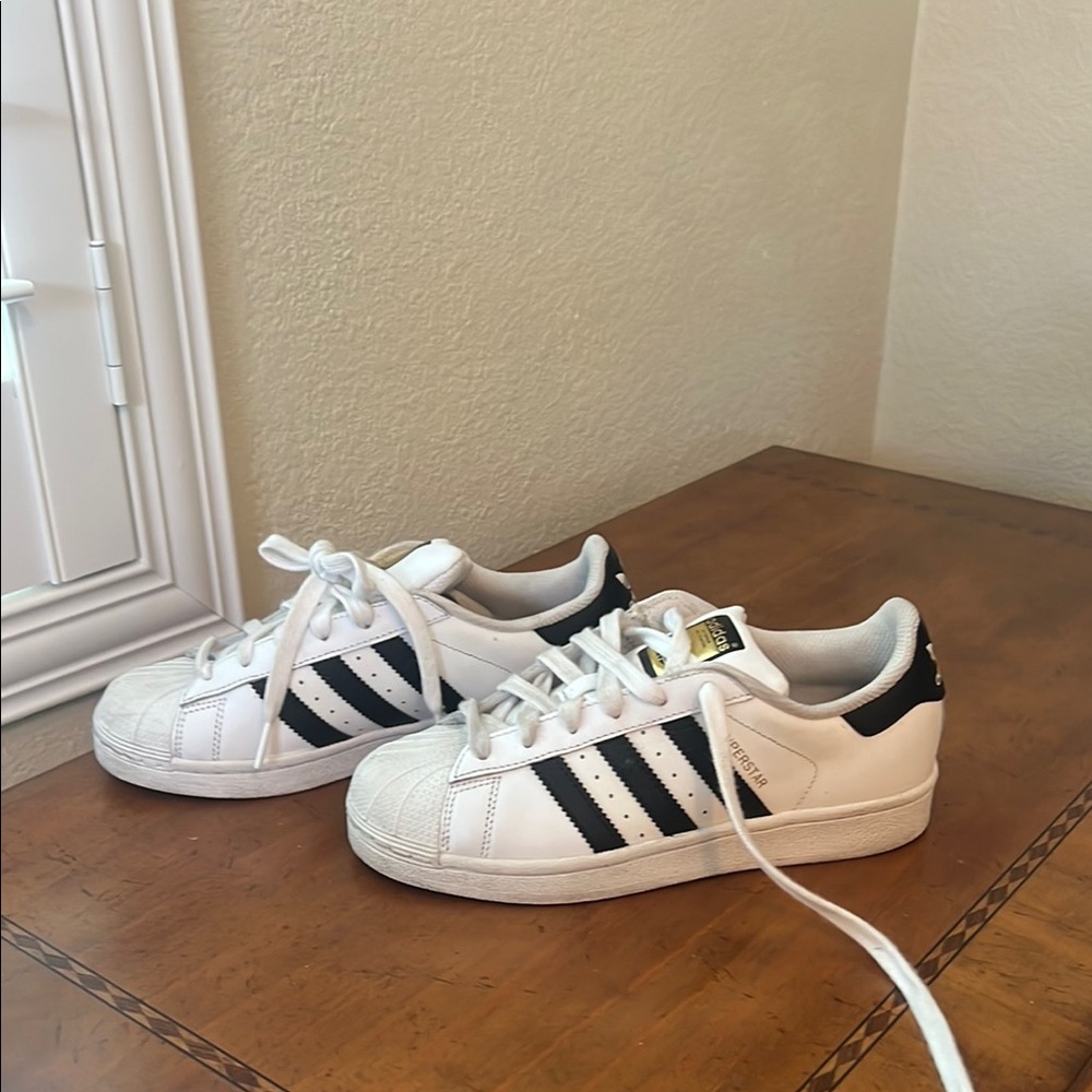 Adidas Kids White and Black Sneakers